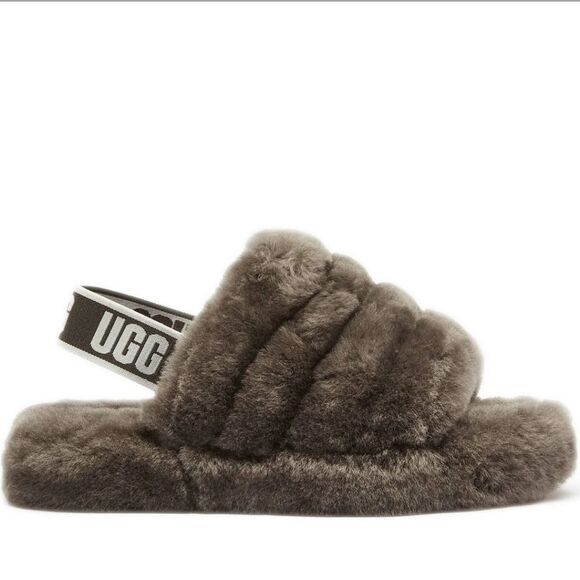 BRAND NEW UGG GIRLS FLUFF YEAH MARBLE SLIDE SANDAL R3 - Picture 1 of 14
